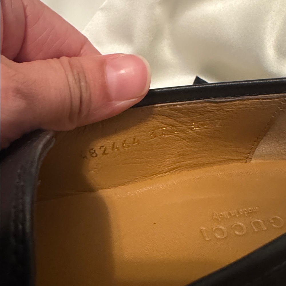 Gucci Jordaan Horsebit Black Leather Loafers | Classic Gucci Slip-On Size 37.5 - Picture 7 of 10